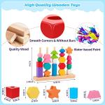 Montessori Wooden Beads Stacking and Sequencing Set