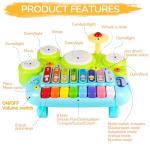 3-in-1 Musical Piano Xylophone Drum Set for Toddlers