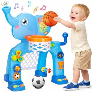 Toddler Basketball Hoop and Soccer Goal Toy