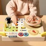 Montessori Busy Board for Toddlers with LED Lights