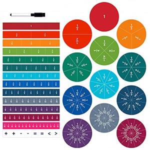 180pcs Magnetic Fraction Tiles for Kids Learning
