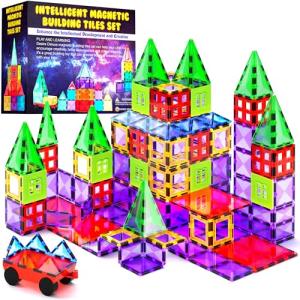 Magnetic Building Tiles Set for Kids 3+