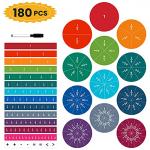 180pcs Magnetic Fraction Tiles for Kids Learning