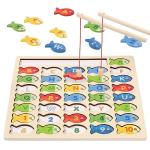 Montessori Wooden Magnetic Fishing Game for Kids