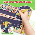 Wooden Magnetic Alphabet Maze Puzzle for Kids