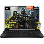 ASUS TUF Gaming A16 Laptop 16" WUXGA 165Hz 100% sRGB AMD 8-core Ryzen 7 7735HS 32GB RAM 2TB SSD Radeon RX 7700S 8GB (>RTX4060) Backlit USB4 Fast Charge AI Noise Cancelation Win11 w/ICP Accessory