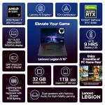 Lenovo Legion 5 15.1" OLED WQXGA 165HZ Gaming Notebook, AMD Ryzen 7 260 32GB RAM 1TB SSD, NVIDIA GeForce RTX 5060, Win11 Pro & Office Lifetime License, Eclipse Black + 2TB Flash Drive, W/GaLiMu