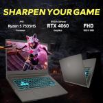 MSI Thin 15.6 inch 144Hz FHD Thin Bezel IPS Gaming Laptop, AMD Ryzen 5 7535HS, NVIDIA GeForce RTX 4060 -Window 11, w/HDMI Cable (2025) (16GB RAM | 1TB PCIe SSD)