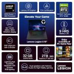 Lenovo Legion 5 15.1" OLED WQXGA 165HZ Gaming Notebook, AMD Ryzen 7 260 32GB RAM 2TB SSD, NVIDIA GeForce RTX 5060, Win11 Pro & Office Lifetime License, Eclipse Black + 2TB Flash Drive, W/GaLiMu