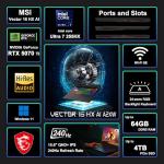 msi Vector 16 HX AI Gaming Laptop 16" QHD+ IPS 240Hz Intel 20-core Ultra 7 255HX (>i9-14900HX) 32GB DDR5 1TB SSD GeForce RTX 5070 Ti RGB Backlit Thunderbolt5 Win11 ICP Hub w/Copilot AI PC