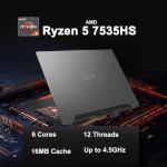 ASUS TUF Gaming A15 Laptop 15.6" FHD 144Hz (100% sRGB) AMD 6-core Ryzen 5 7535HS 64GB RAM 2TB SSD GeForce RTX 4060 (Up to233 AI Tops) RGB Backlit USB4 Win11 ICP Hub