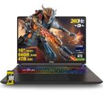 MSI Vector 16 HX AI Gaming Laptop 16" QHD+ IPS 240Hz Intel 20-core Ultra 7 255HX (Beats i9-14900HX) 64GB RAM 4TB SSD GeForce RTX 5070 Ti RGB Backlit Thunderbolt5 Wi-Fi 6E Win11 ICP Hub w/Copilot AI PC