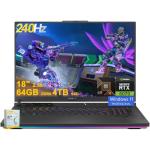 ASUS ROG Strix G18 G814 Gaming Laptop | 18" 2.5k (2560x1600) 240Hz (100% DCI-P3) | AMD 16-core Ryzen 9 9955HX (>i9-14900HX) | 64GB DDR5 4TB SSD | GeForce RTX 5070 | RGB Backlit Win11 w/DLCA Accessory