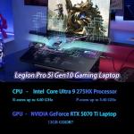 Lenovo Legion Pro 5i Gen 10 Gaming Laptop 2025 - Intel Ultra 9 275HX, NVIDIA RTX 5070Ti(12GB GDDR7), 16" WQXGA OLED 165Hz Display, RGB Backlit, Wi-Fi 7, Win 11 Pro, w/Accessories, 64GB RAM, 2TB SSD
