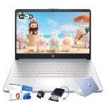 HP 14 Laptop Student Business Computer - w/Office Lifetime • 14 inch LED • Intel N150 Processor • Copilot AI • 12 Hr Battery • Win 11 Pro • w/DVD Drive • 16GB RAM 384GB Storage (128GB UFS+256GB MSD)