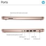 HP 14 Laptop Computer 2025 Ultra Light, AI Copilot Student Business, Quad-Core Intel, 16GB RAM, 628GB Storage (128GB UFS+ 500GB Ext), 1 Yr Office 365, 12 Hr Battery MarxsolAccessory Win 11S, Rose Gold