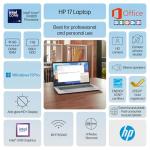 HP 17 Laptop 2025 Business Student, AI Copilot, 17.3" HD+ Computer, 8-Core Intel i3 CPU, 16GB RAM, 1TB Storage (512GB SSD + 500GB Ext), Wi-Fi 6, MarxsolAccessory, Lifetime Office 2024, Win 11 Pro
