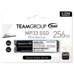 TEAMGROUP MP33 256GB 10 Pack SLC Cache 3D NAND TLC NVMe 1.3 PCIe Gen3x4 M.2 2280 Internal Solid State Drive SSD Read/Write Speed up to 1600/1000 MB/s Compatible with Laptop & Desktop TM8FP6256G0C1P2
