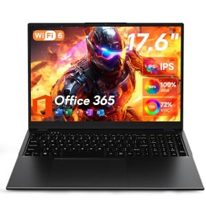 jumper 17.6 Inch Laptop with Office 365, N95 CPU,16GB RAM 1TB SSD+128GB Storage,100% sRGB FHD Display,Windows 11, Backlit Keyboard, WiFi-6,7000mAh, DC Fast-Charging,Laptops for Students and Business