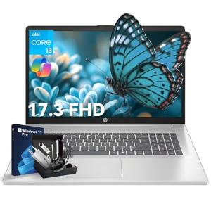 HP 17.3 Laptop Computer for Student & Business, AI Boost, Intel 8-Core Processor, WiFi 6, Bluetooth 5.3, HDMI, Type-C, Windows 11 Pro with 255 G10 Laptop Kit (16GB | 1TB SSD)