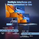 Naclud 15.6 Inch Laptop Computer, Windows 11 Laptops with 16GB RAM 1024GB SSD, Celeron N5100, Office 365, IPS FHD, WiFi 6, 53.2WH Battery, 180° Viewing, HDMI, Cooling Fan, for Business and Students