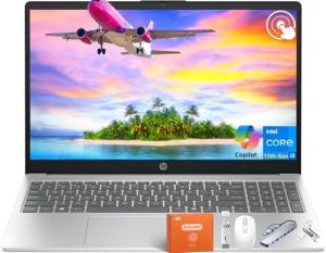 HP 15.6" Touchscreen Business Laptop Computer 2025, 13th Gen Intel i3-1315U(Up to 4.5GHz), 64 GB RAM, 2 TB SSD, Intel UHD Graphics, Long Battery Life, Wi-Fi 6, Windows 11 Pro, Copilot AI, Accessories