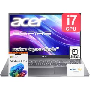 acer Aspire Premium 15.6" Laptop | Intel Core i7-1255U up to 4.7GHz | 40GB RAM - 1TB PCIe SSD | Backlit Keyboard | FHD | Wi-Fi 6 | Iris Xe Graphics | Webcam | Win11 Pro | WOWPC Recovery USB