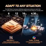 HP 2025 17 Inch Laptop Touchscreen, 17.3 Touchscreen Laptop, AMD Ryzen 5(6-Cores), 64GB RAM 1TB SSD, Windows 11 Pro, 10-Key Number Pad, Copilot Key