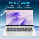 HP 17 Inch Laptop 2025, 17.3" FHD IPS Display, 64 GB RAM, 2 TB SSD, AMD Ryzen 5 7430U, AMD Radeon Graphics, Copilot-AI, Wi-Fi 6, Long Battery Life, Anti-Glare, Windows 11 Pro, w/Accessories