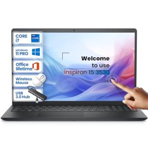 Dell Inspiron 15 Touchscreen Laptop - 15.6" Anti Glare FHD Display - 13th Gen Intel Core i7-1355U - 32 GB RAM - 1 TB SSD - Windows 11 Pro - Office Pro Lifetime - w/Hoouwrd Accessories
