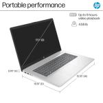HP 17.3” Business Laptop with Copilot AI | AMD Ryzen 5 6-Core Processor | 64GB RAM | 2TB SSD | AMD Radeon Graphics | Anti-Glare | Wi-Fi 6 | USB-C & HDMI | Bluetooth Earbuds | Windows 11