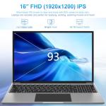 jumper 16 Inch Laptop Computer, 12GB RAM 640GB Storage, 5305U Processor, 1200p IPS FHD Display, WiFi-5, USB-A&C, HDMI, 38Wh Battery, Cooling System, for Business and Students.