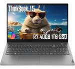 Lenovo ThinkBook 15 Business Laptop (15.6" FHD Anti-Glare, 40GB RAM, 1TB SSD, AMD Ryzen 7 5825U (> Intel i7-1255U)) Fingerprint, 1080p Webcam, Military Grade, Ethernet, Wi-Fi, Win 11 Pro w/Copilot