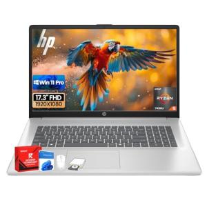 HP Flagship 17 Laptop Computer - AMD Ryzen 5, AMD Radeon Graphics, 17.3 FHD IPS Anti-Glare, Wi-Fi6 & BT 5.4, Fast Charge, Win 11 Pro Laptop for Business & Student, w/Redragon Kit, 16GB RAM, 1TB SSD