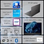 HP 15.6 Inch Business Laptop with Microsoft Office on the Web, Powerful 13th Intel Core i3 Processor (Beats i7-1165G7), 32GB RAM, 1TB SSD(512GB SSD+500 GB External), Windows 11 Pro, WOWPC 3 in 1
