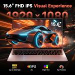 NIMO 15.6" Laptop, AMD Ryzen 7 7735HS (Up to 4.75GHz), 32GB DDR5 RAM, 2TB PCIe 4.0 SSD, Windows 11 Home, 1080P FHD, Backlit KB, 100W PD Fast Charge, 6 x Full-Function USB-C (Data/Display/Charge)