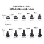 Hilitchi 250-Pcs Tactile Push Button Switch Kit