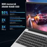 Auusda 14.1" FHD Lightweight Laptop with 8GB RAM