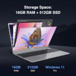 ECOHERO 15.6" FHD Laptop with 16GB RAM