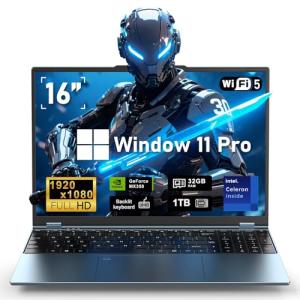 NAIKLULU 16" Gaming Laptop with MX350 Graphics