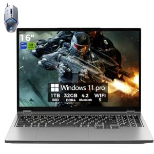 TOPGRO 16” Gaming Laptop with Core i7 and 32GB RAM