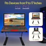 Pyle Adjustable Dual Laptop Stand - Black
