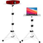 Adjustable Projector Stand with Phone Holder (White)