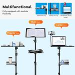 Height Adjustable Projector Tripod Stand with Casters