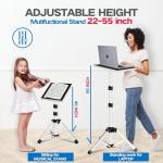 Adjustable Projector Stand with Phone Holder (White)