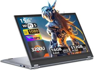 DUNHOO 15.6" Touchscreen Gaming Laptop with Ryzen 3
