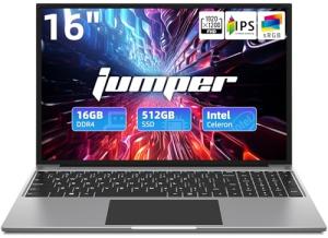 Jumper 16" Laptop, 16GB RAM, 512GB SSD, Windows 11