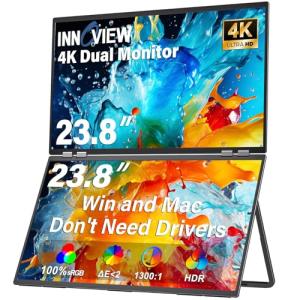 InnoView 23.8" Dual 4K UHD Adjustable Monitor