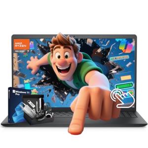 Dell inspiron 15 3535 Touchscreen Business Laptop, AMD Ryzen 7 7730U (Beats i7-1355U), 15.6" FHD IPS Display, 32GB RAM | 1TB SSD, Copilot AI & Lifetime Windows 11 Pro with G255 Pro Accessories Kit