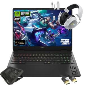 HP OMEN 16" Gaming Laptop 2K 144Hz - NVIDIA RTX 5060, AMD Ryzen 9 8940HX, 64GB RAM, 1TB SSD, RGB Backlit Keyboard, Wi-Fi 6E, Bundle with Mytrix Cooling Pad HDMI Cable, Windows 11